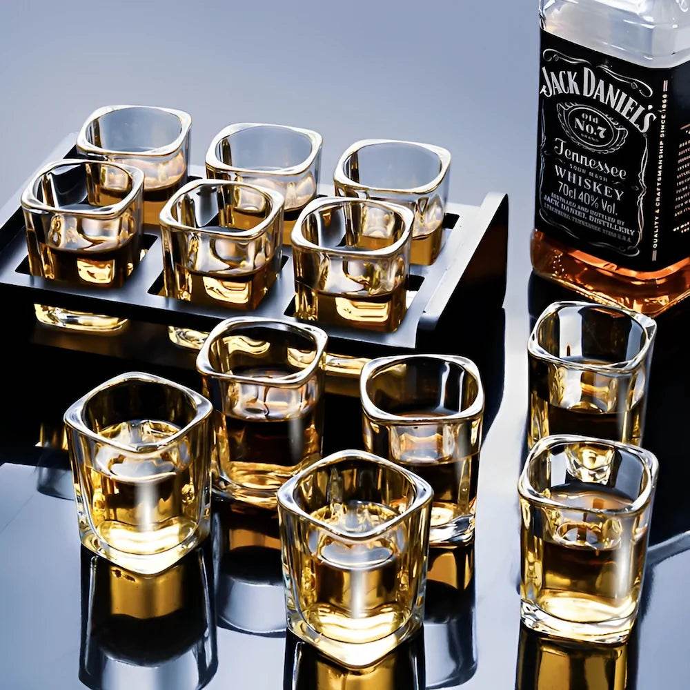6 Copos de Whisky e Tequila Quadrados - Vidro Grosso Premium | Haustter