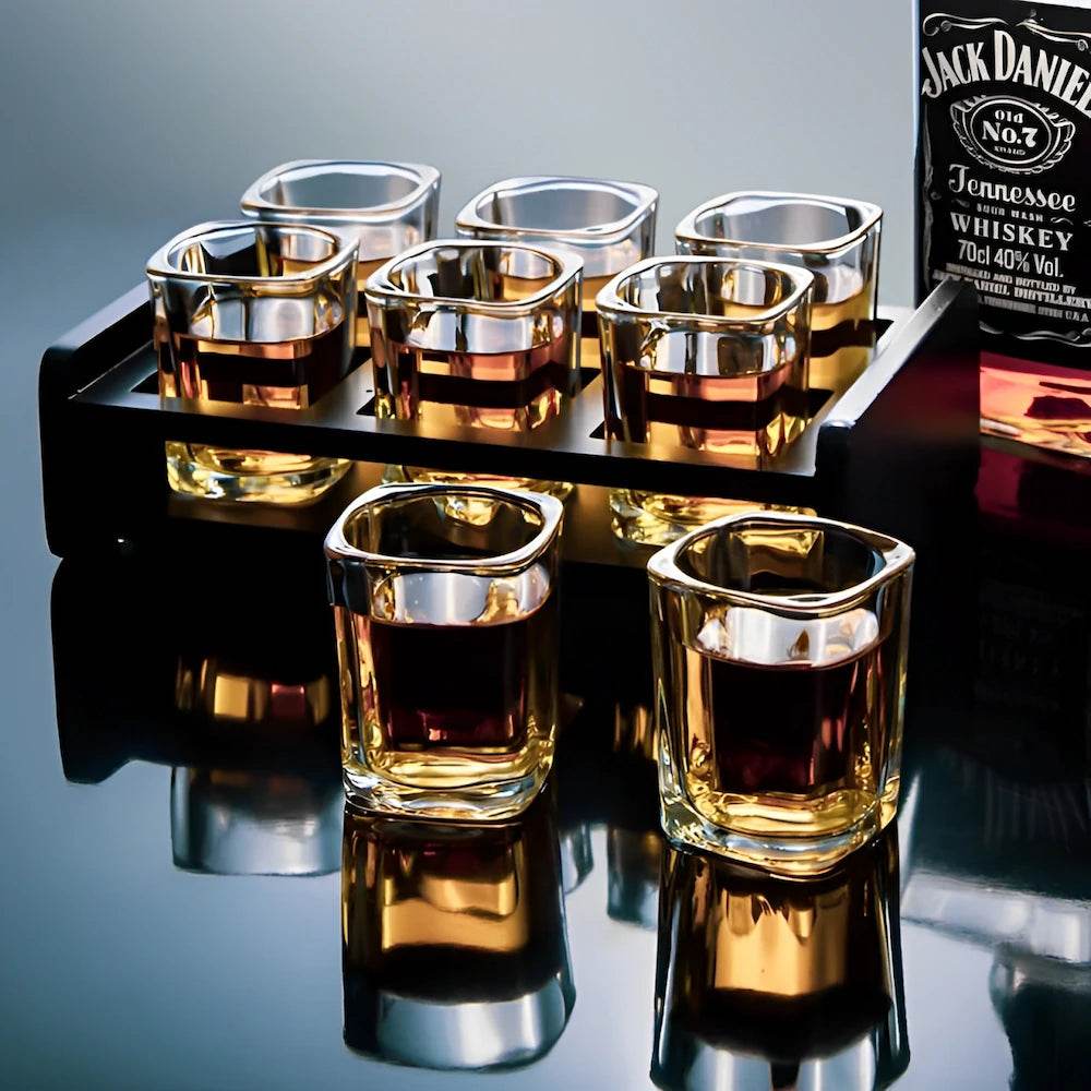 6 Copos de Whisky e Tequila Quadrados - Vidro Grosso Premium | Haustter
