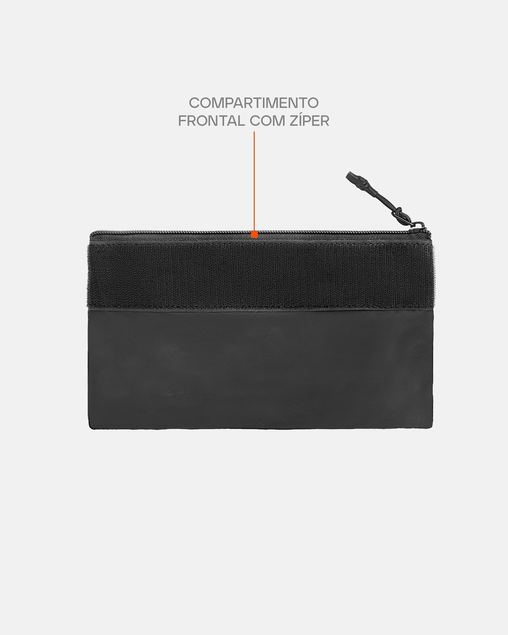 Bolso Canguru com Zíper para Plate Carrier Ares - Preto