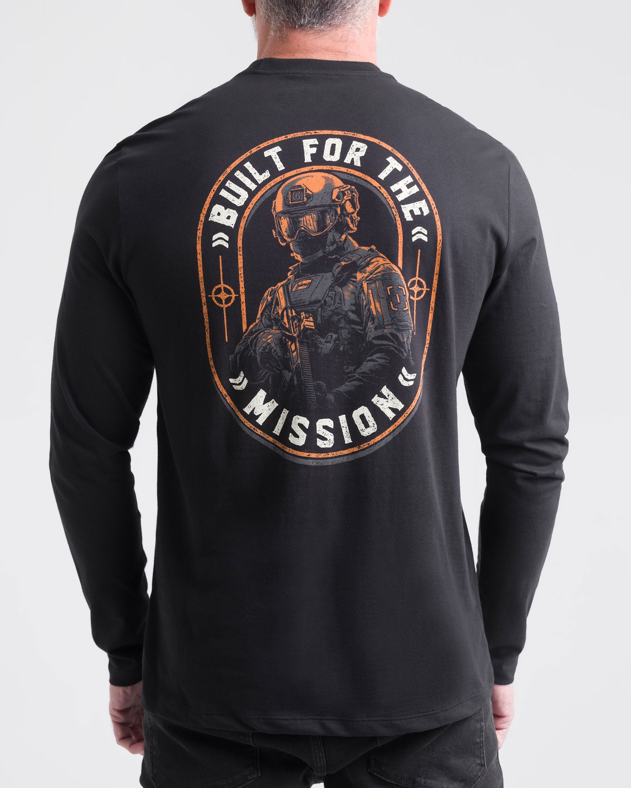 Camiseta Concept On Mission Manga Longa Masculina - Preta