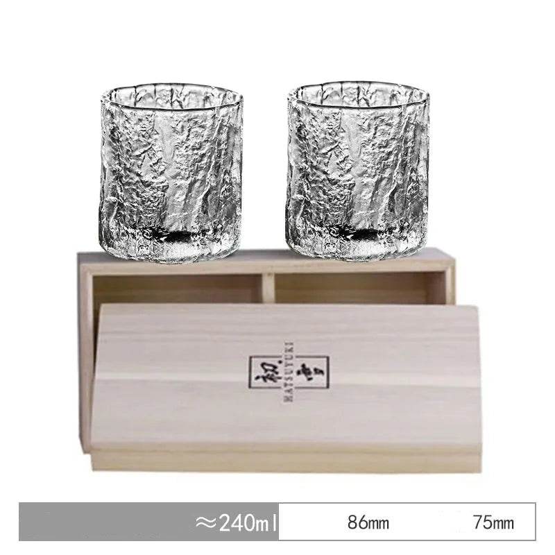 Copos Rocha de Gelo para Whisky com Porta-Copos de Madeira - Haustter