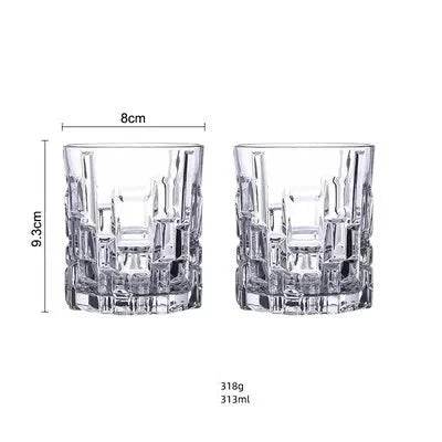 Copo de Vidro com Design Geométrico para Whisky ou Água - Haustter