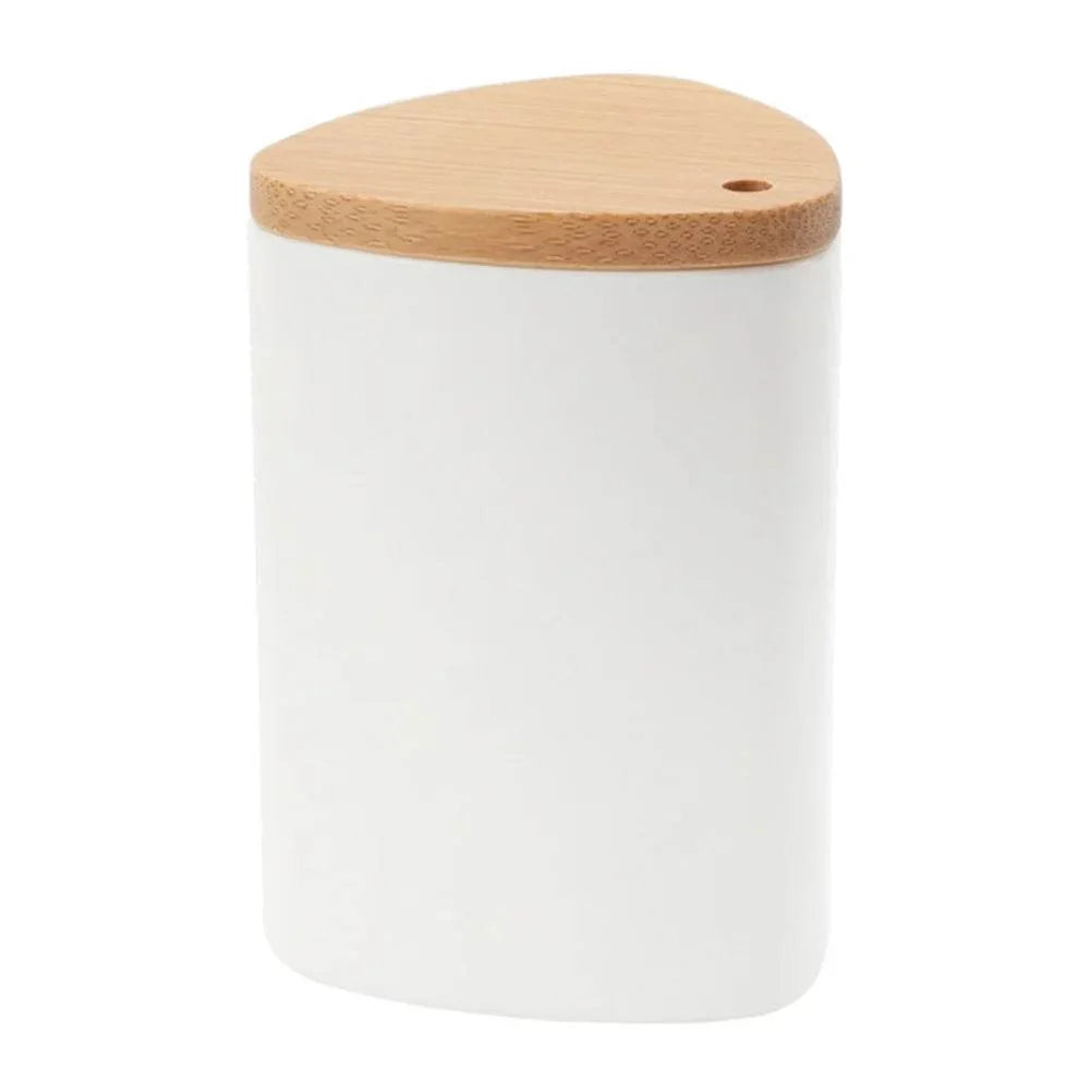 Porta Palitos de Dente com Tampa de Bambu - Haustter