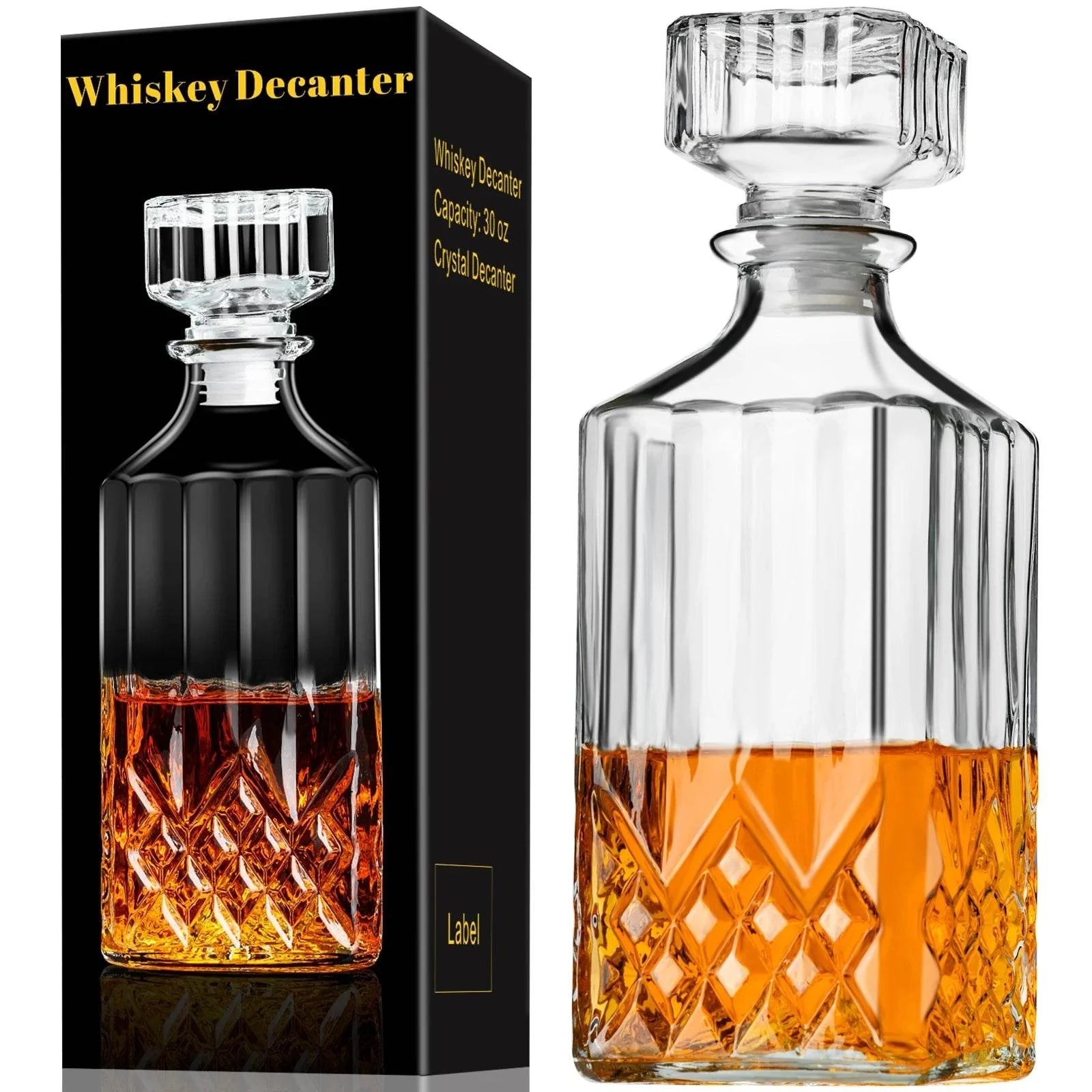 Decantador de Vidro Cristalina para Whisky - Haustter
