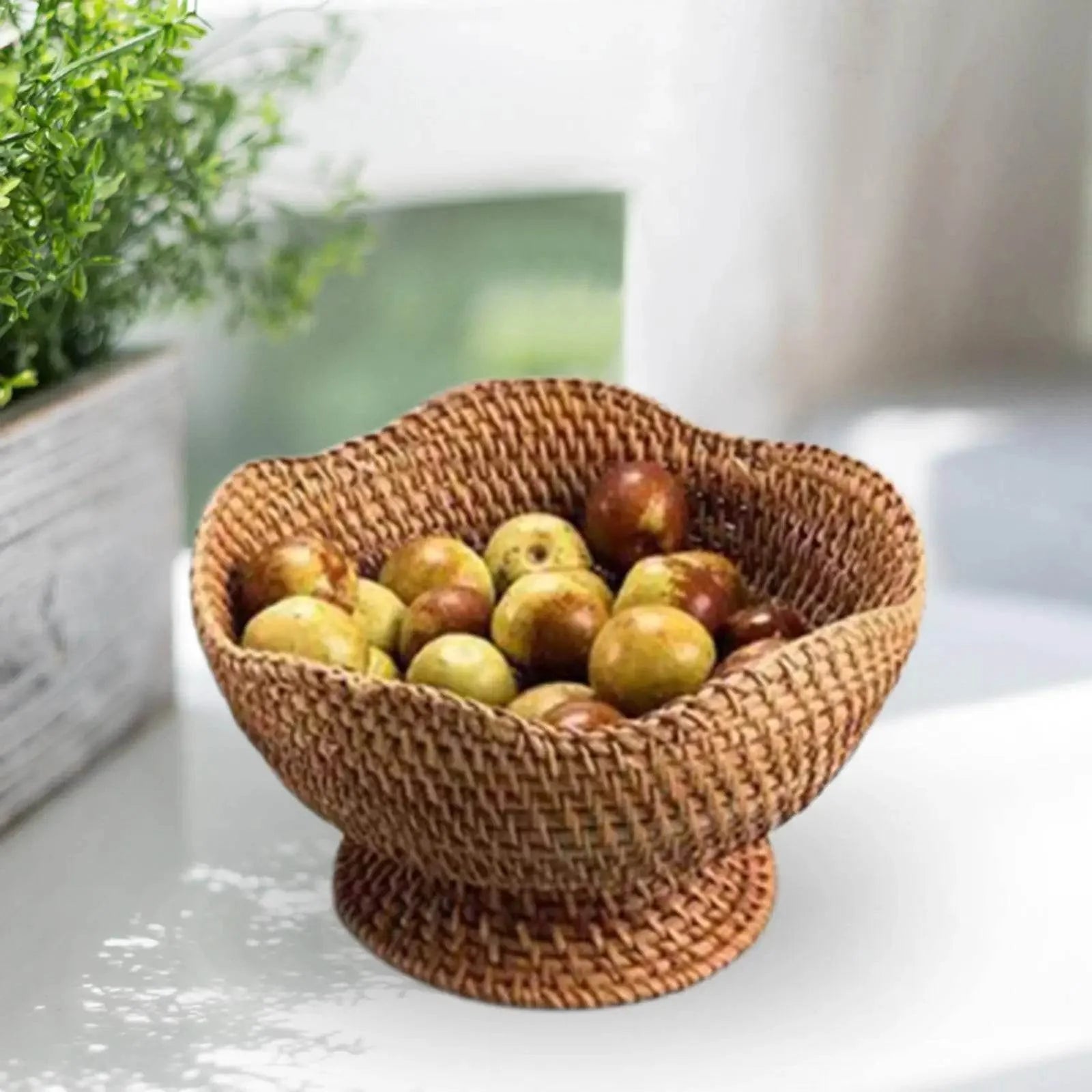 Bandeja de Rattan para Frutas e Lanches - Haustter