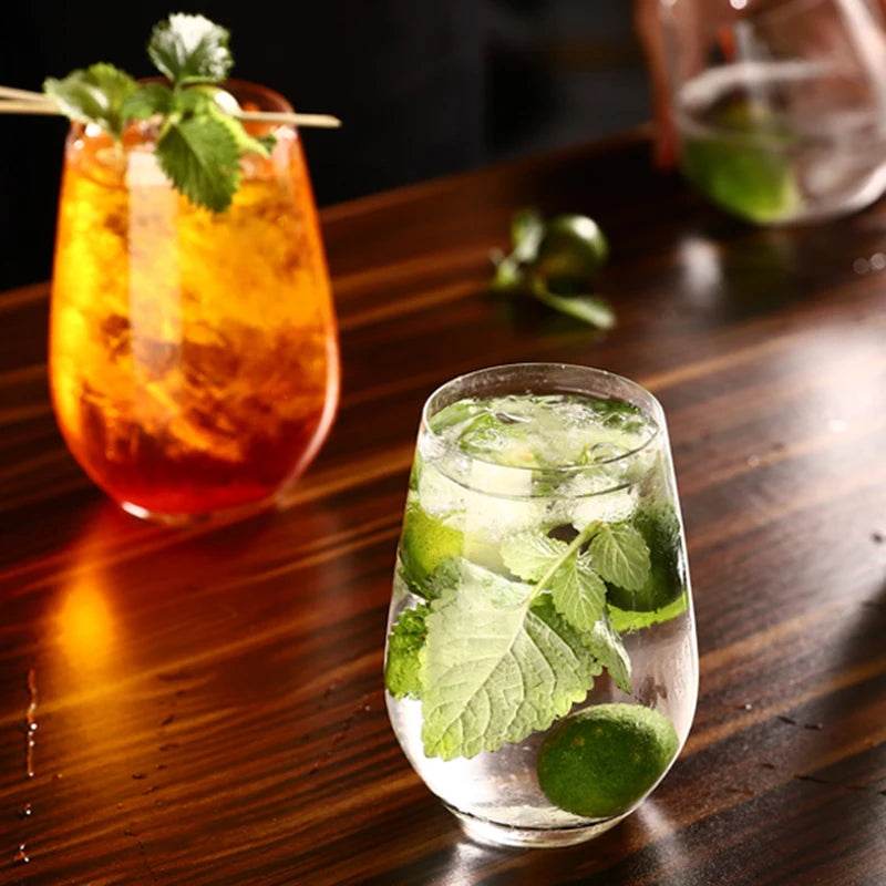 Conjunto de 2 Copos Transparentes 375ml com Formato Oval - Haustter
