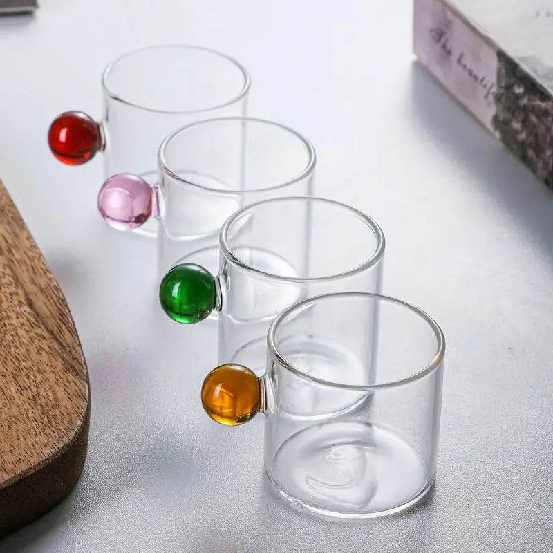 Copo para Espresso em Vidro Borossilicato com Alça Esfera 100ml