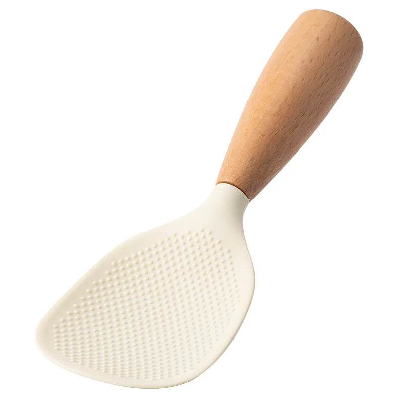 Colher de Silicone para Arroz com Cabo de Madeira para Panelas Antiaderentes | Haustter