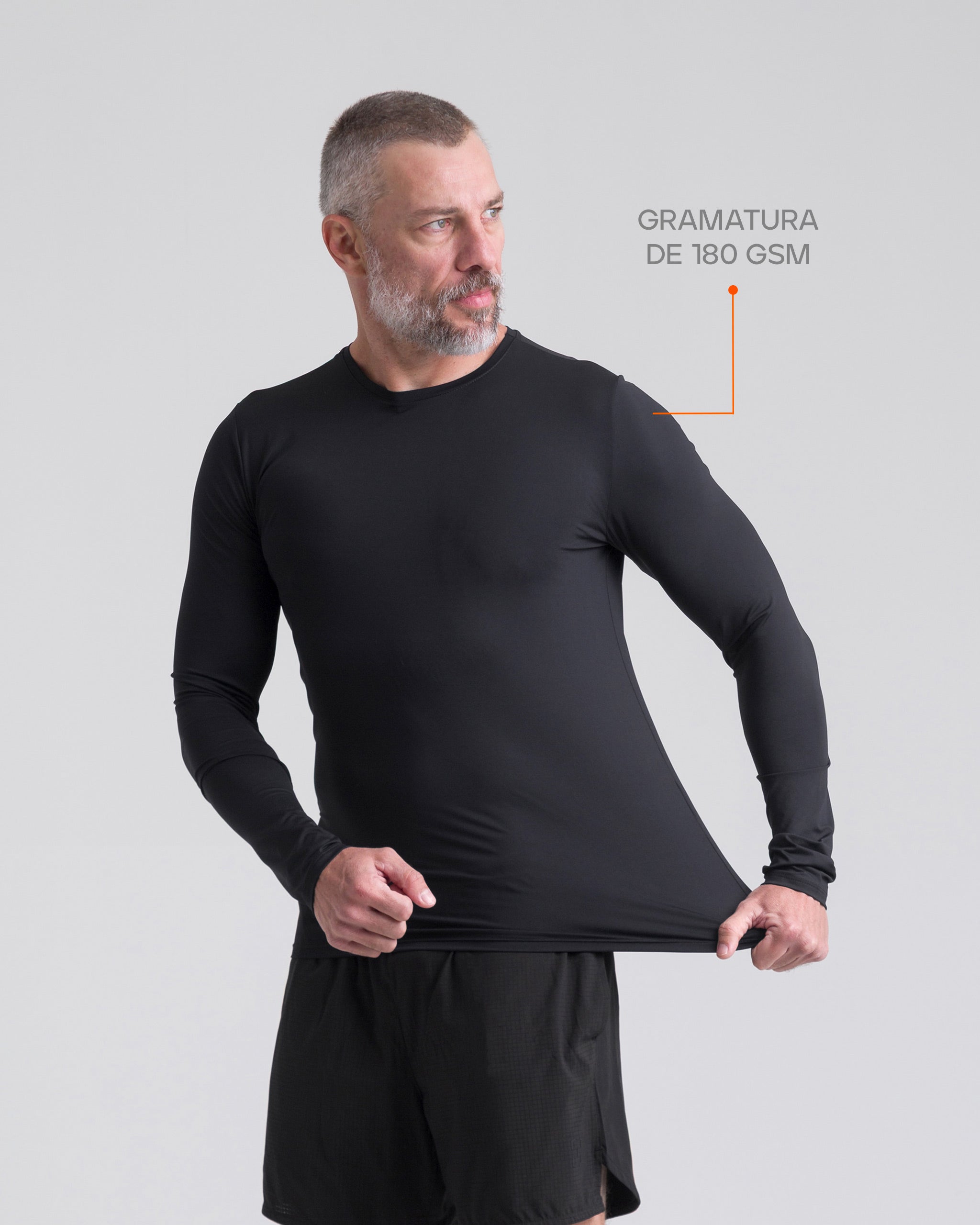 Blusa Segunda Pele Shade Masculina - Preta