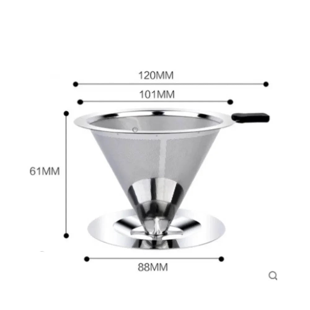 Filtro de Café Reutilizável de Aço Inoxidável com Dupla Camada - Preparo de Café e Chá - Haustter
