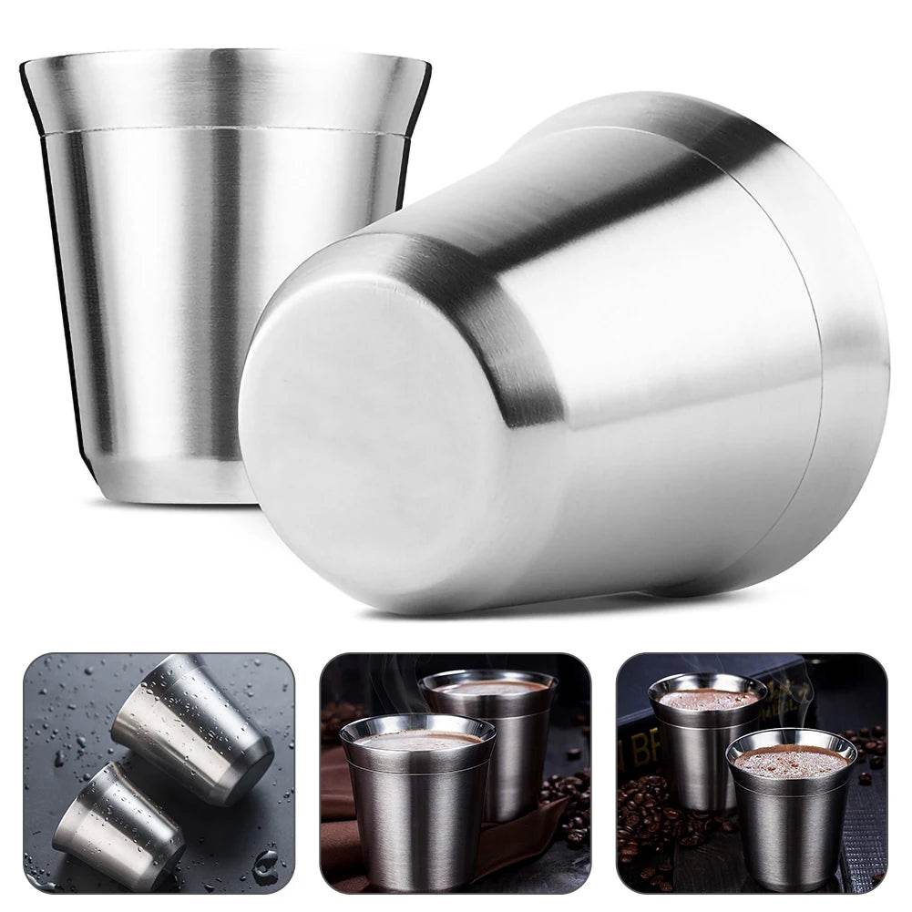 Copo de Café de Aço Inoxidável de Parede Dupla - Haustter