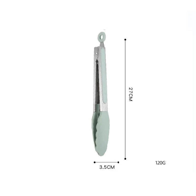 Pegador para Alimentos em Aço Inoxidável e Silicone, Acessório de Cozinha para Churrasco, Bife e Pão, Ideal para Jantares - Haustter