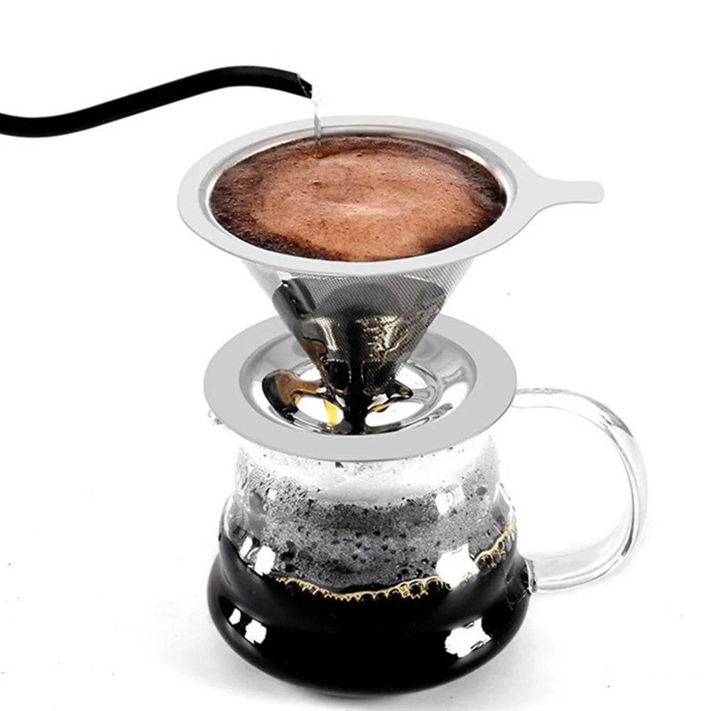Filtro de Café Reutilizável de Aço Inoxidável com Dupla Camada - Preparo de Café e Chá - Haustter