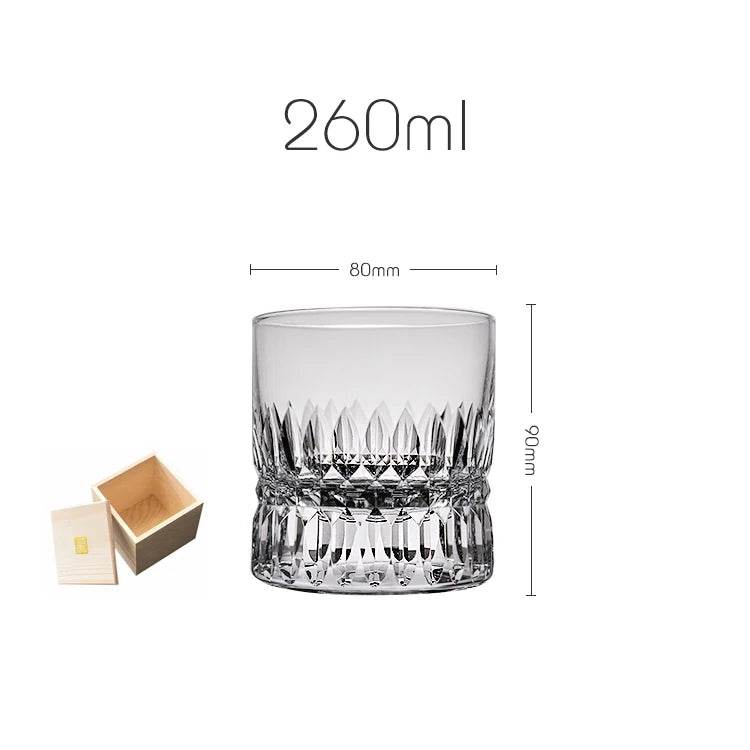 Copo de Whiskey com Entalhe Artesanal de Alto Brilho e Fundo Espesso - Haustter