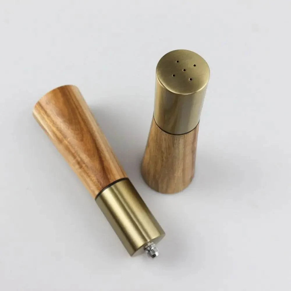 Moedor de Pimenta e Dispenser de Sal em Acácia e Inox