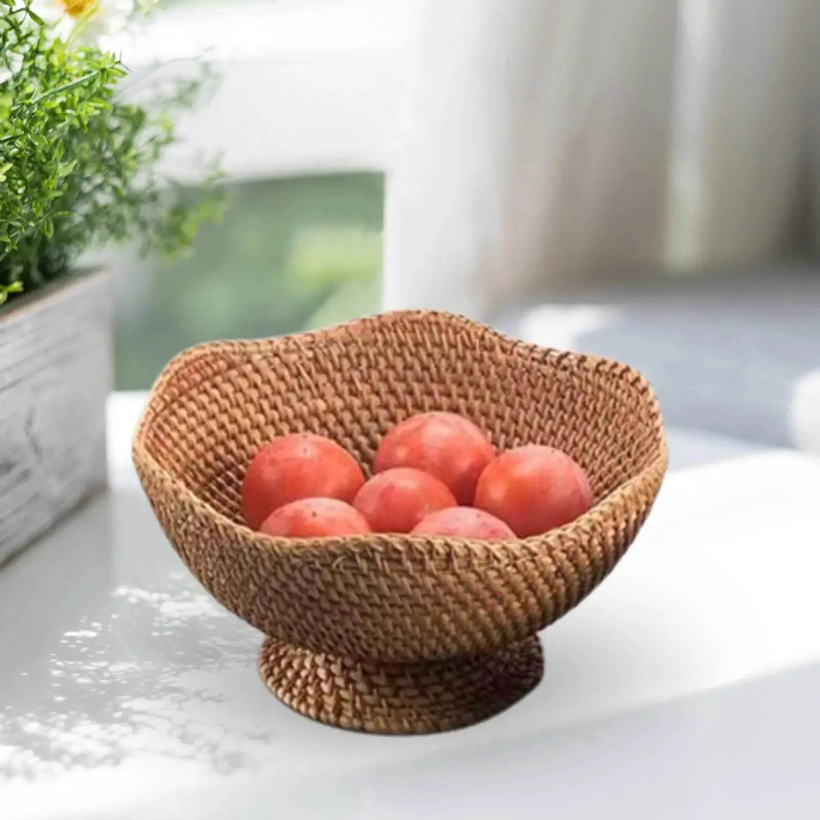 Bandeja de Rattan para Frutas e Lanches - Haustter