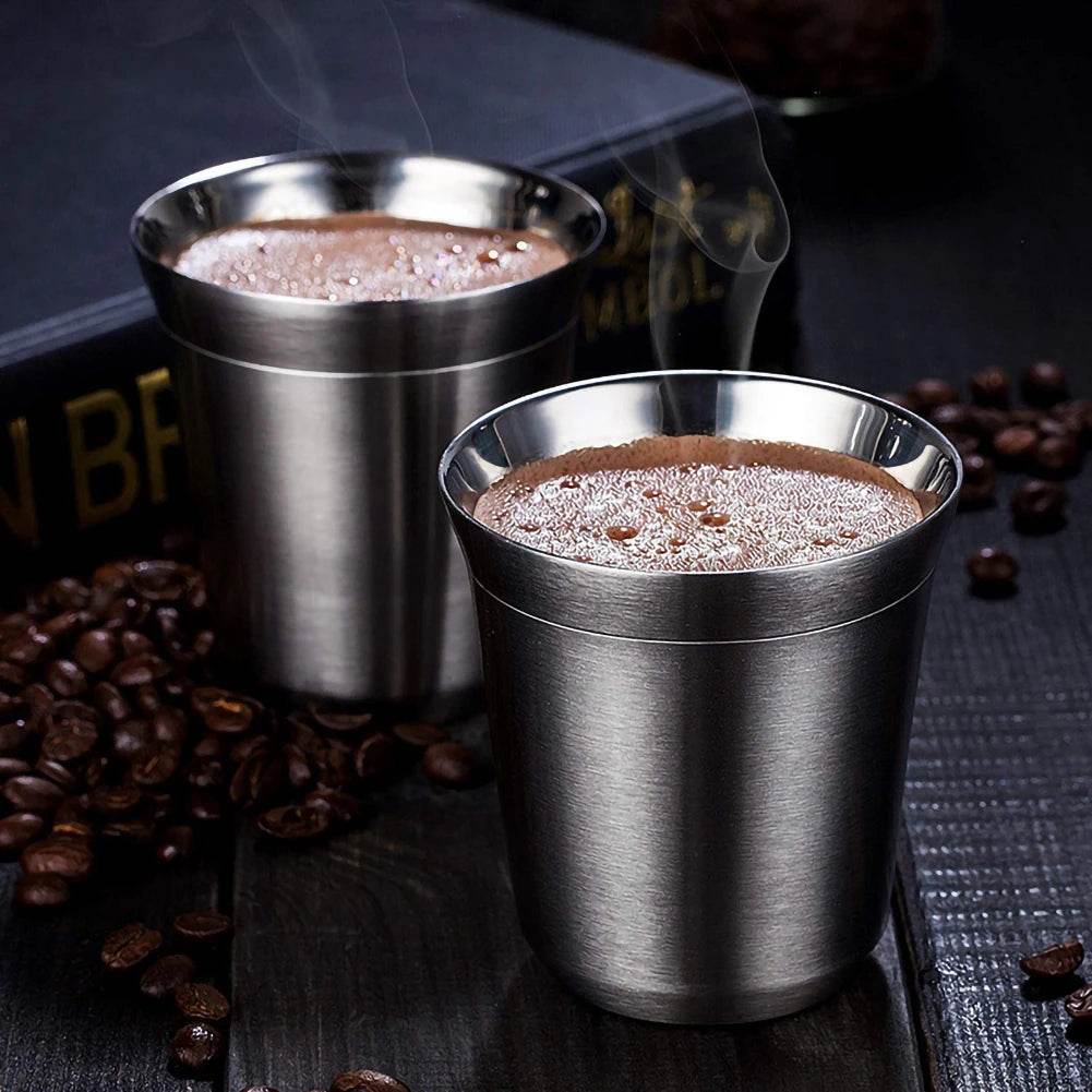 Copo de Café de Aço Inoxidável de Parede Dupla - Haustter