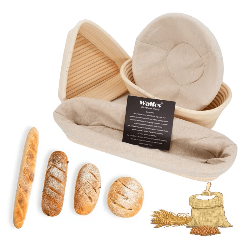 Cesta de Fermentação em Rattan Natural Walfos para Pães - Haustter