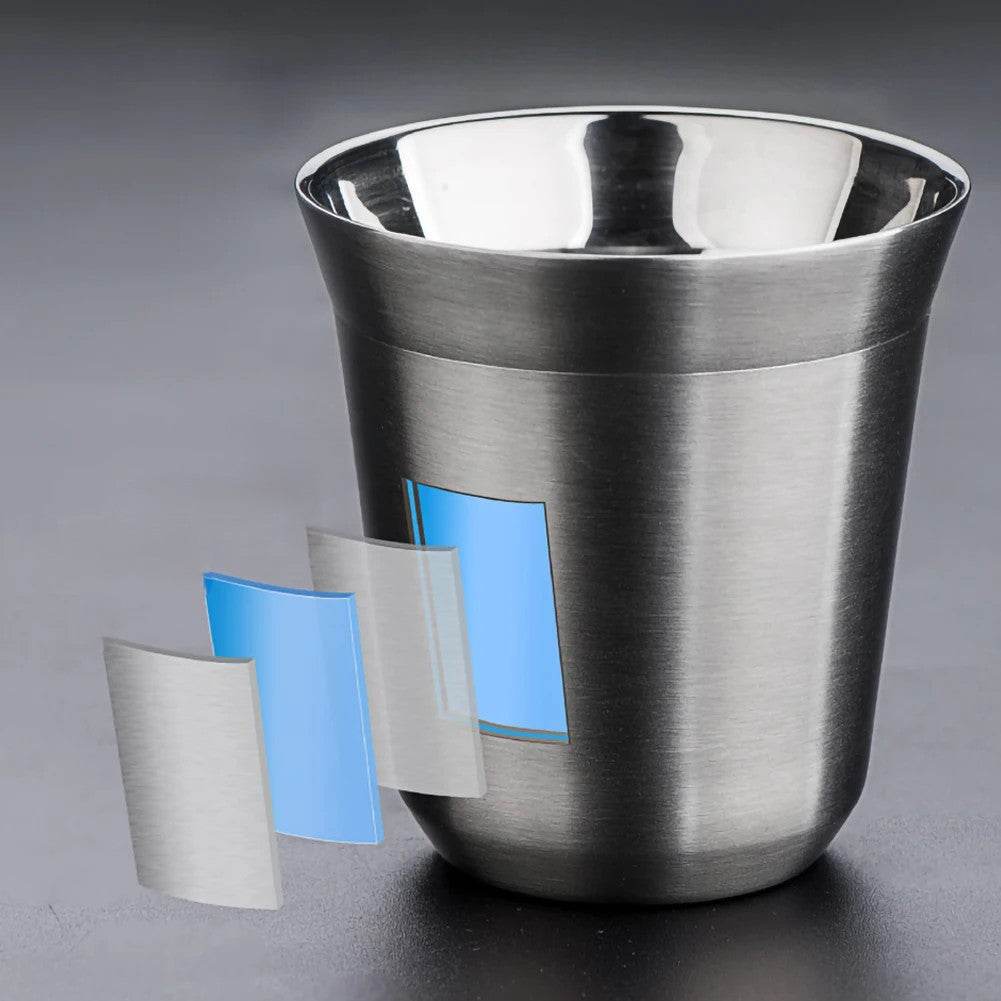 Copo de Café de Aço Inoxidável de Parede Dupla - Haustter