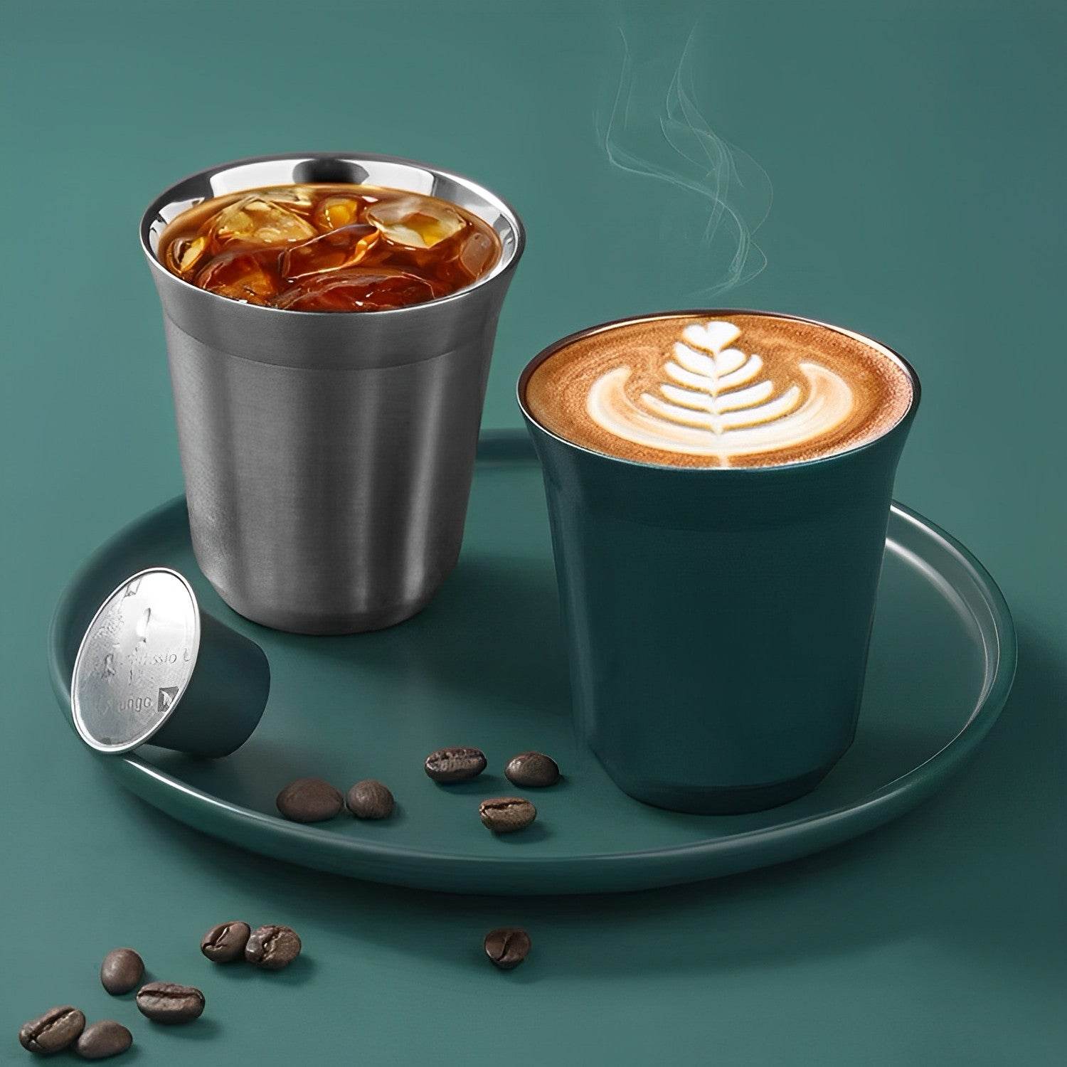 Copo de Café de Aço Inoxidável de Parede Dupla - Haustter