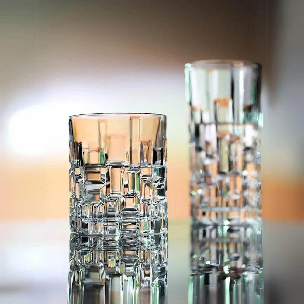Copo de Vidro com Design Geométrico para Whisky ou Água - Haustter