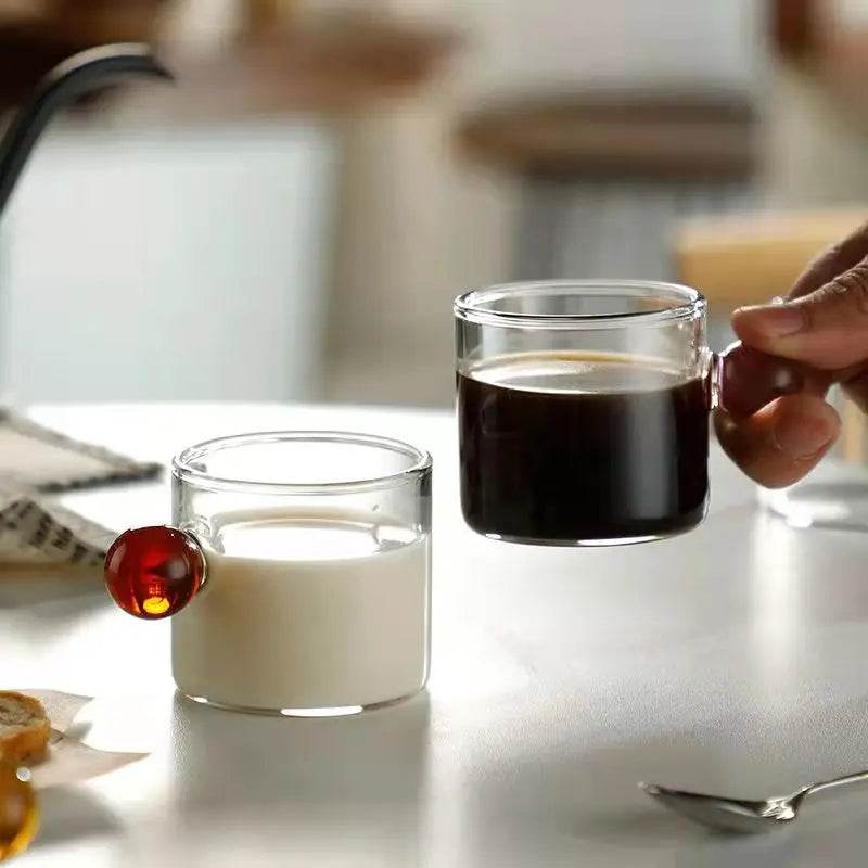 Copo para Espresso em Vidro Borossilicato com Alça Esfera 100ml