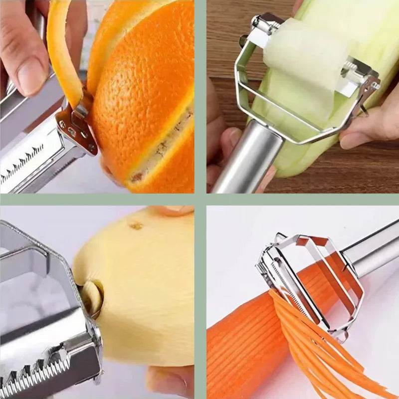 Descascador 4 em 1 de Aço Inoxidável para Frutas e Verduras | Haustter