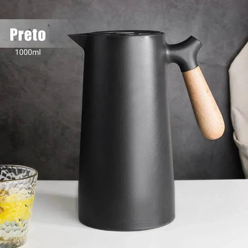 Garrafa Térmica de Grande Capacidade Estilo Nórdico com Bule Removível 1000ml - Haustter