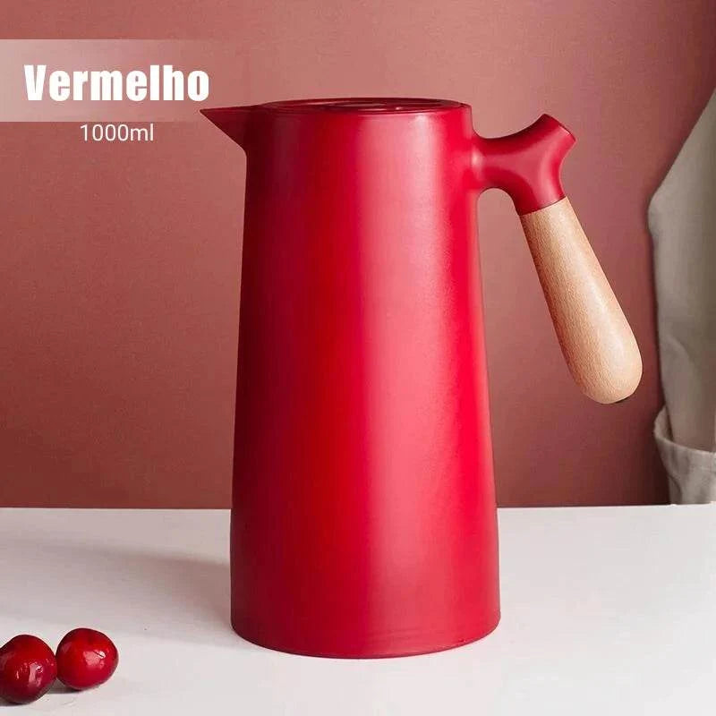 Garrafa Térmica de Grande Capacidade Estilo Nórdico com Bule Removível 1000ml - Haustter