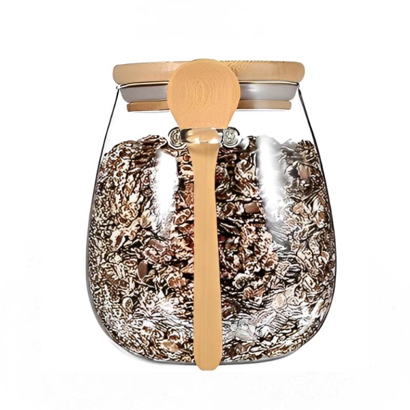 Potes de Vidro Selados + Colher de Bambu para Alimentos Nobres | Haustter
