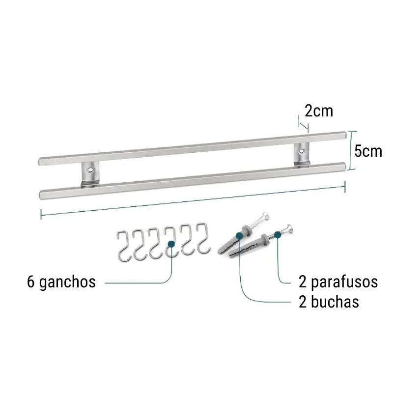 Suporte Magnético para Facas em Aço Inoxidável para Parede - Faixa Magnética para Facas com Ganchos, Barra Magnética para Facas de Parede - Haustter