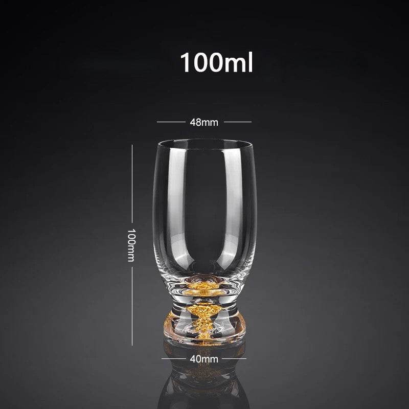Taças de Cristal com Detalhes Dourados - Haustter