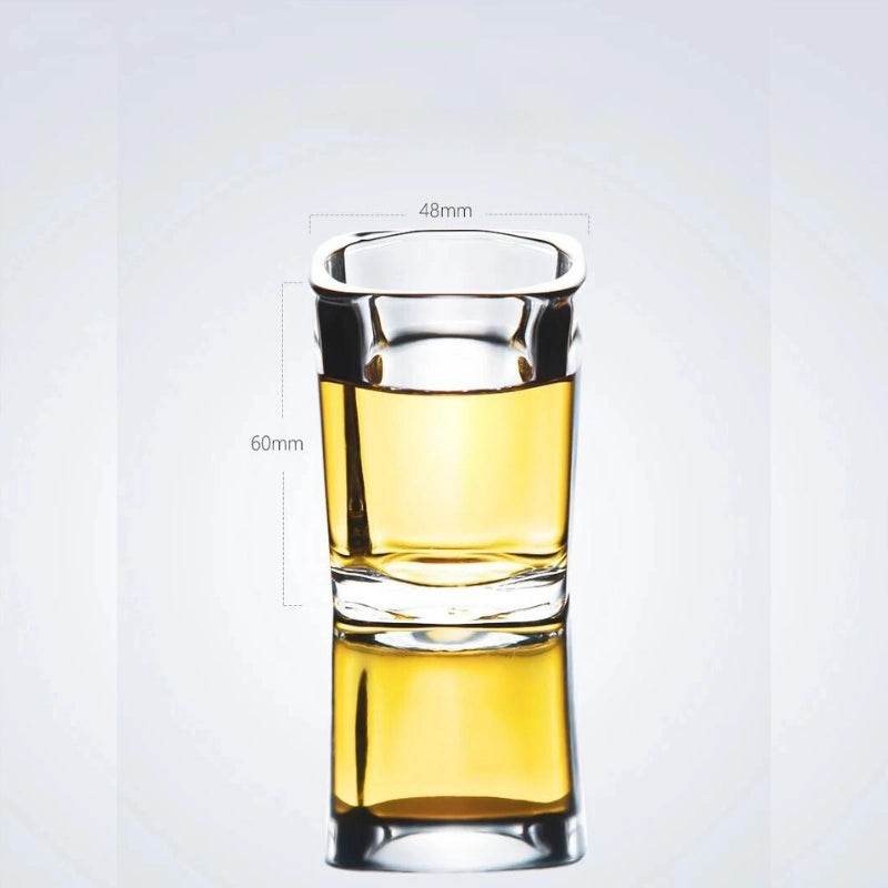 6 Copos de Whisky e Tequila Quadrados - Vidro Grosso Premium | Haustter