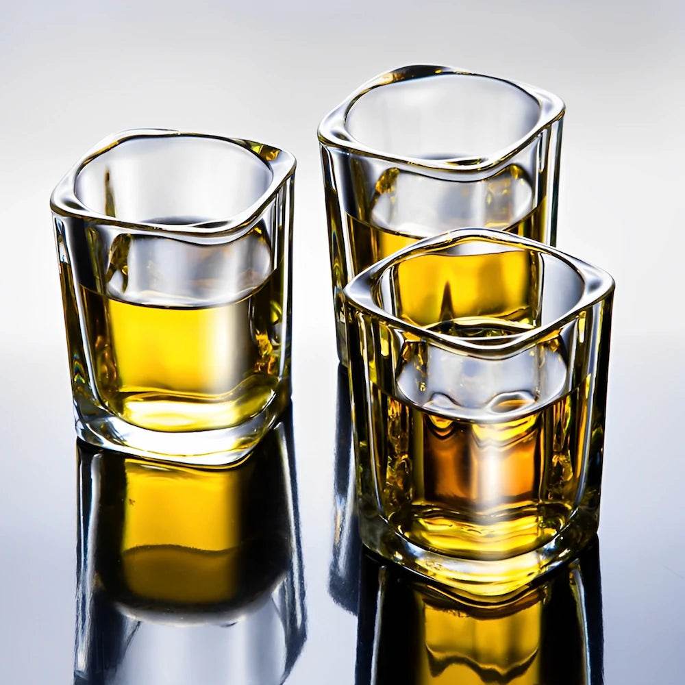6 Copos de Whisky e Tequila Quadrados - Vidro Grosso Premium | Haustter