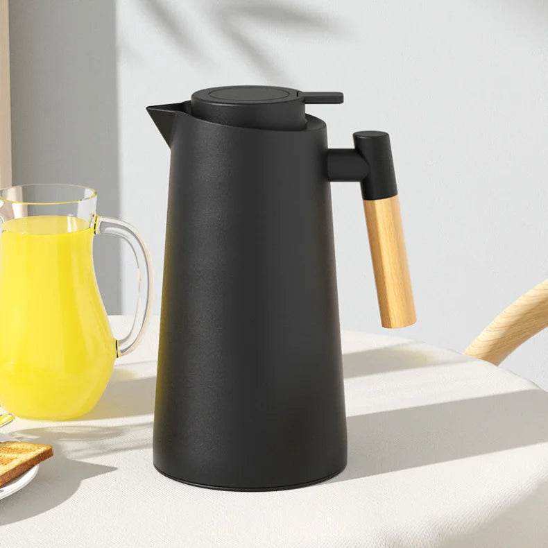 Garrafa Térmica Nórdica com Cabo de Madeira para Café e Chá - 1L - Haustter