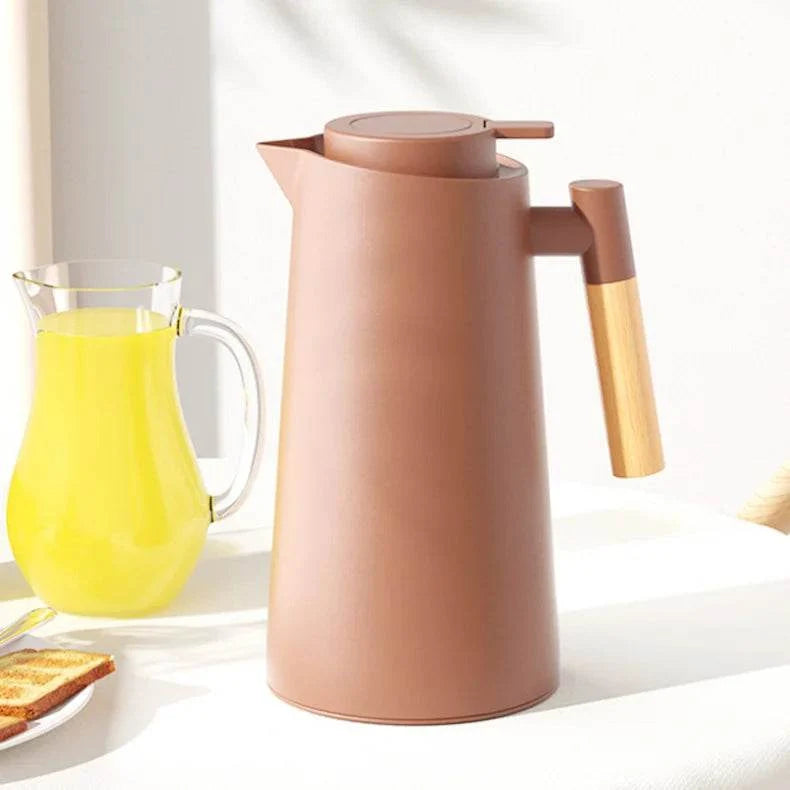 Garrafa Térmica Nórdica com Cabo de Madeira para Café e Chá - 1L - Haustter
