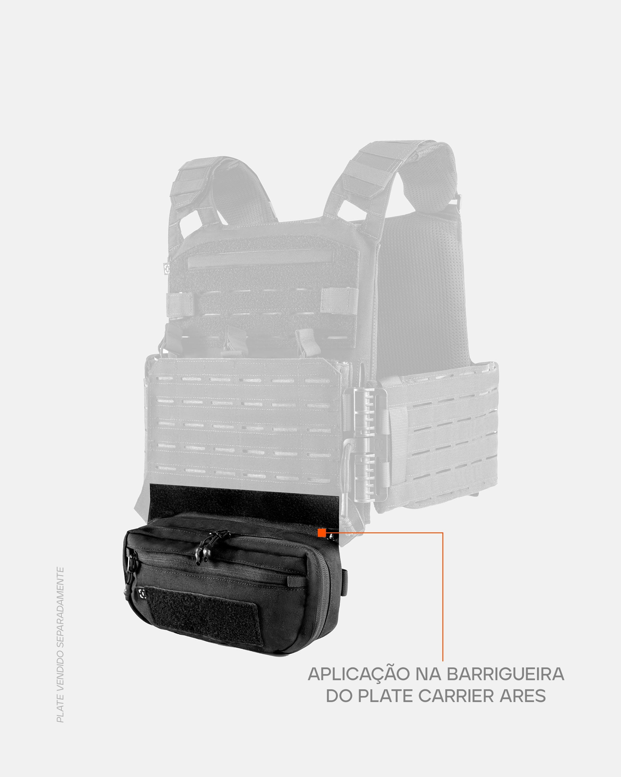 Bolso Modular Pochete para Plate Carrier Ares - Preto