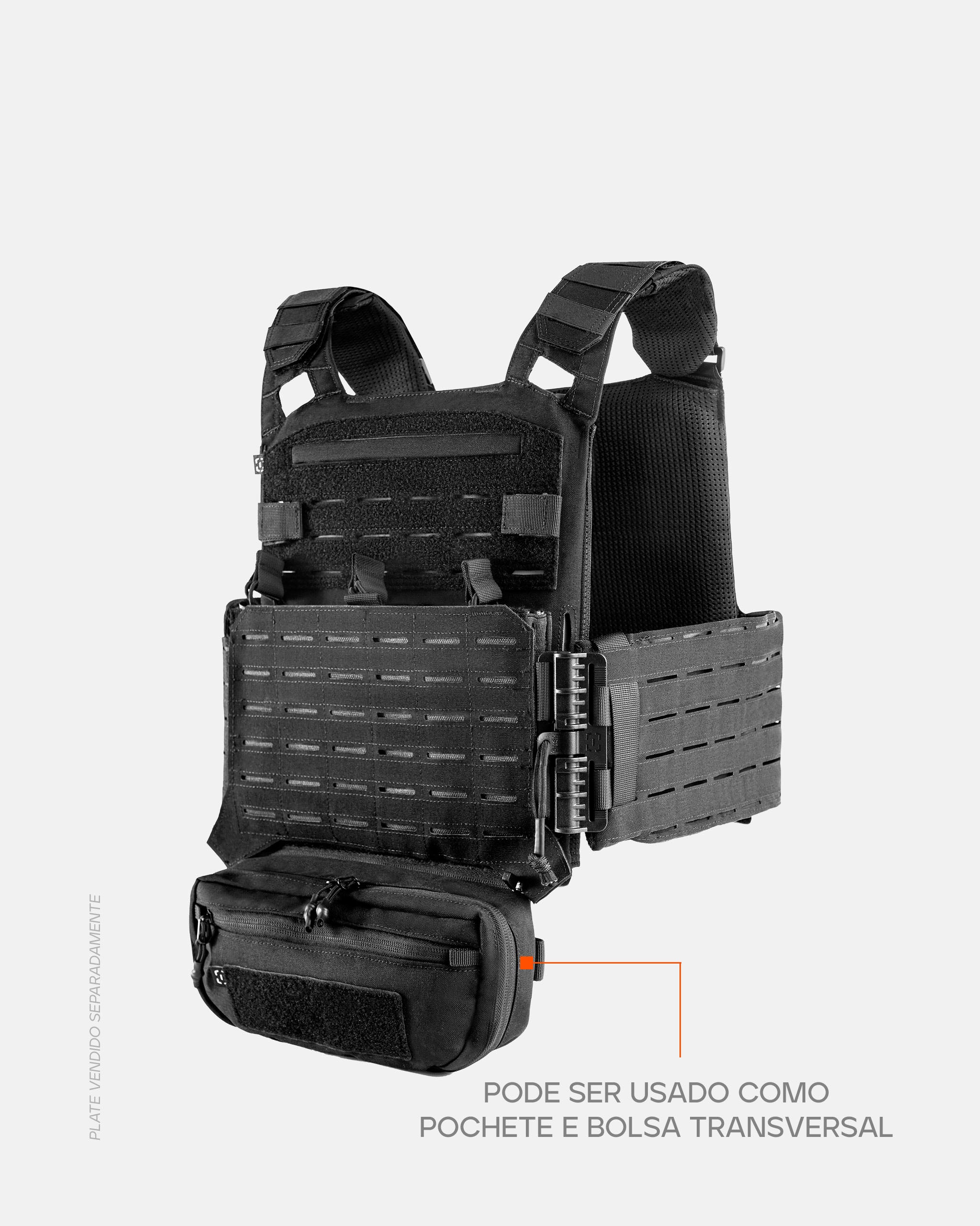 Bolso Modular Pochete para Plate Carrier Ares - Preto