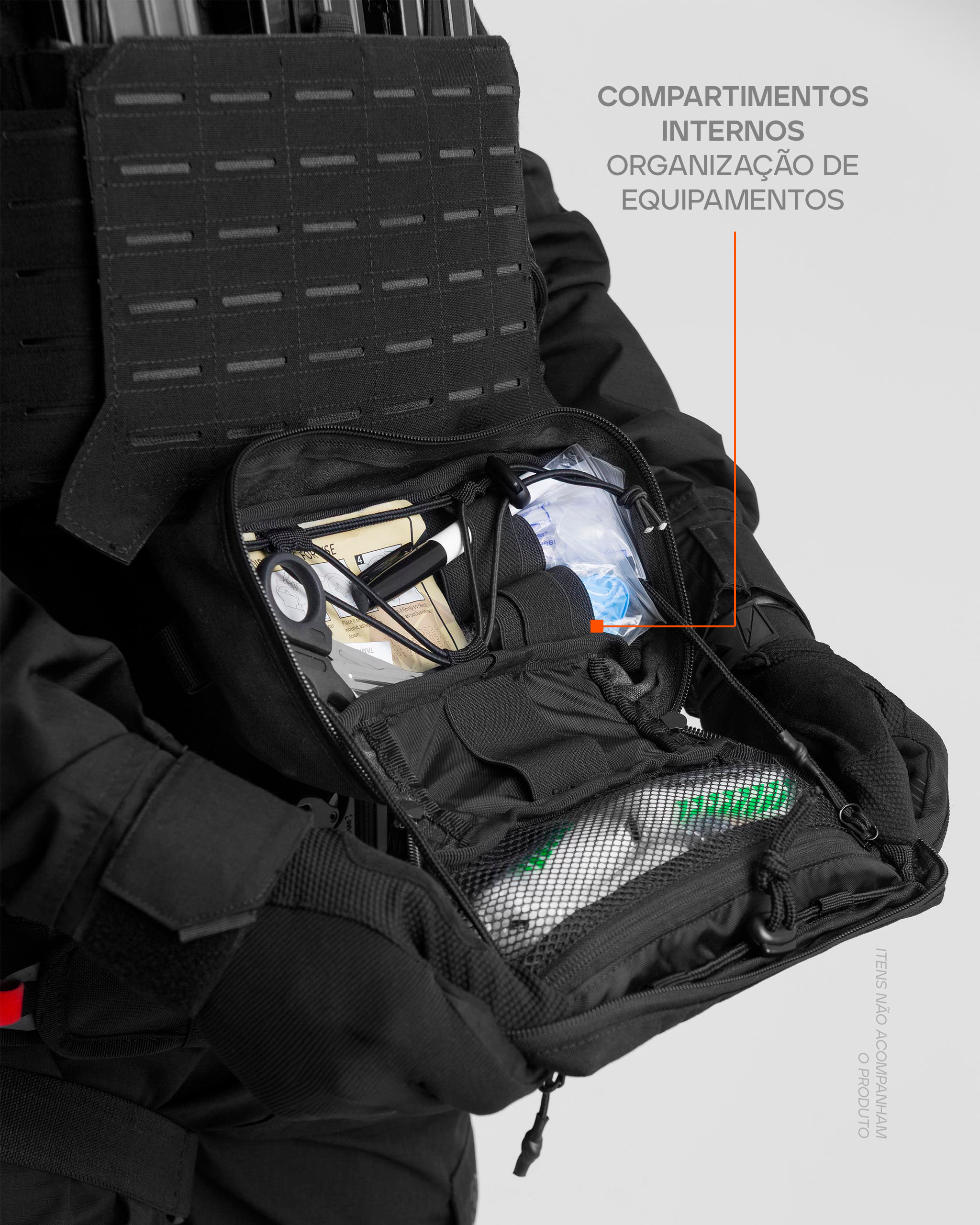 Bolso Modular Pochete para Plate Carrier Ares - Preto