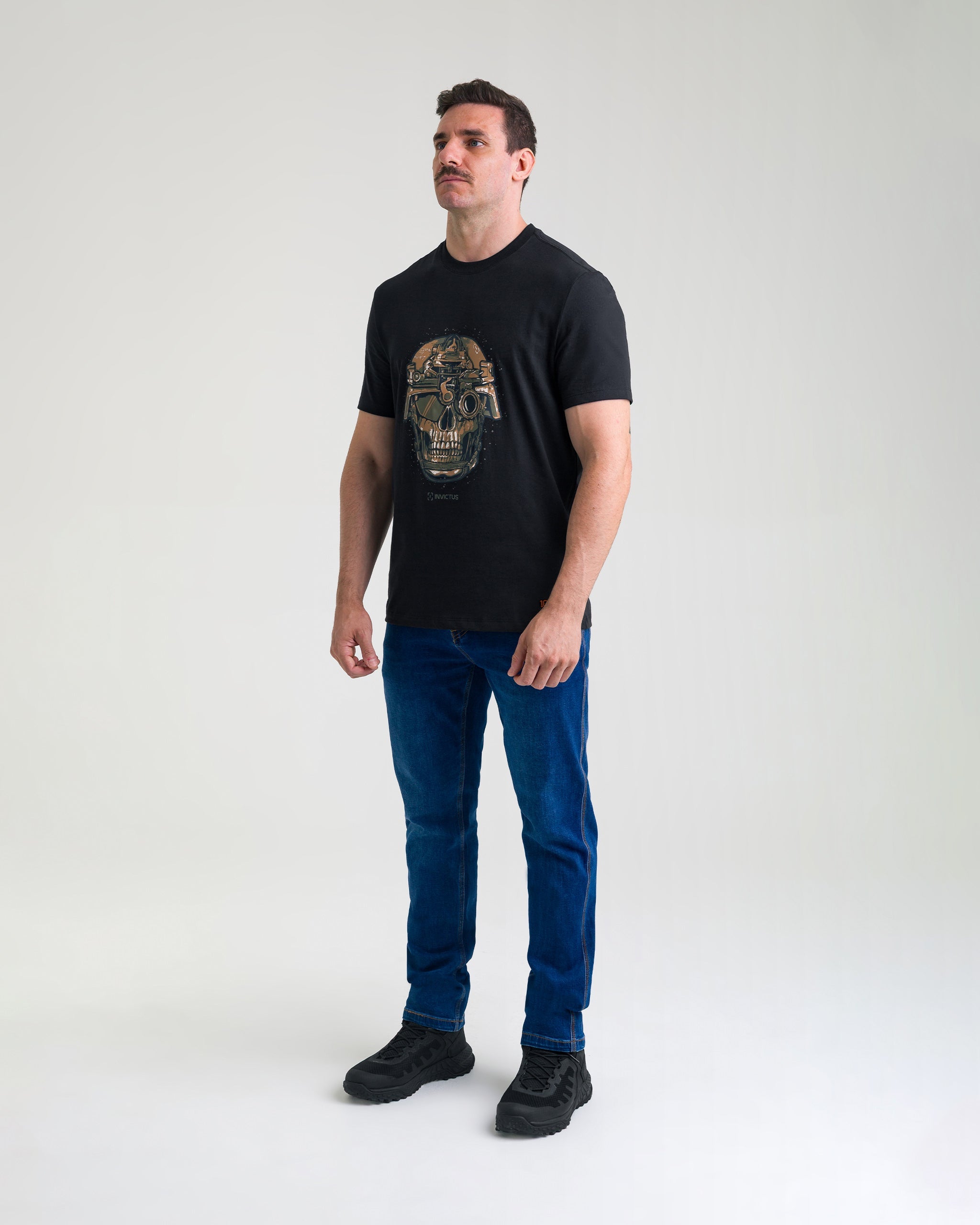 Camiseta Concept Old Skull 10 anos - Preta