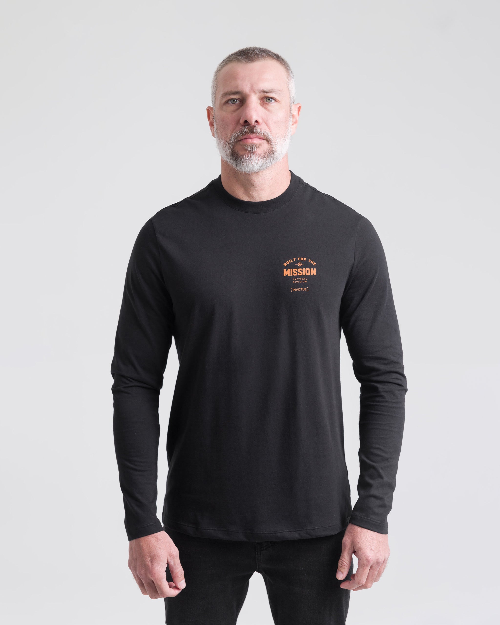 Camiseta Concept On Mission Manga Longa Masculina - Preta