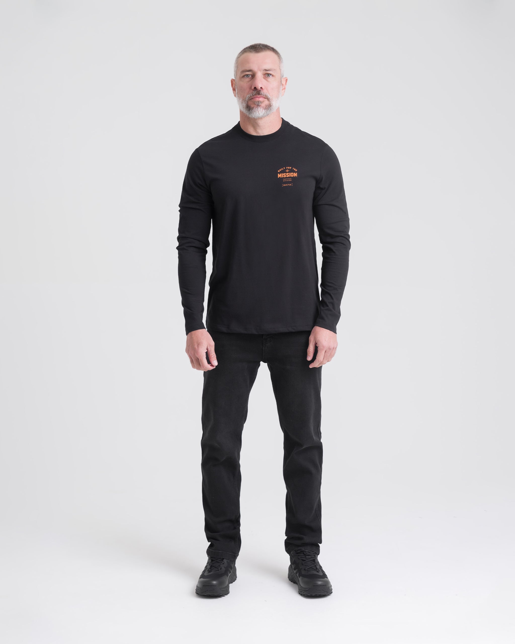 Camiseta Concept On Mission Manga Longa Masculina - Preta