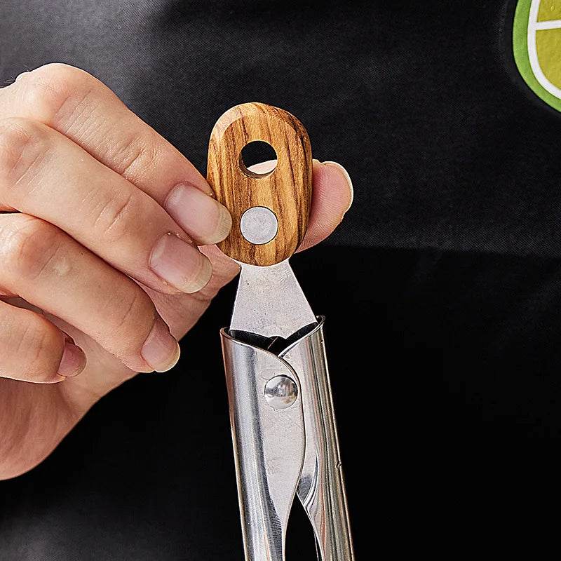 Pegador de Churrasco Inox com Madeira - Haustter