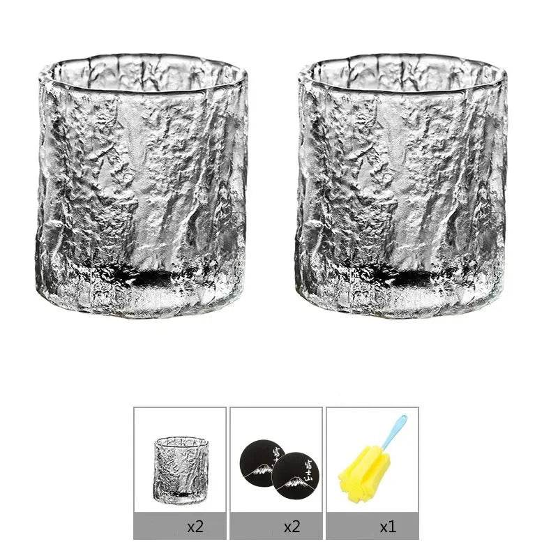 Copos Rocha de Gelo para Whisky com Porta-Copos de Madeira - Haustter