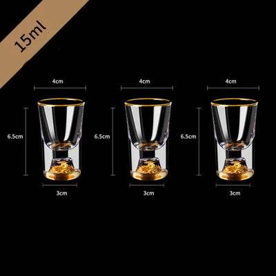 Copos e Taças para Shot com Jarra de Vidro com Folha Dourada - Haustter
