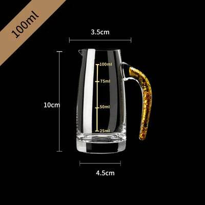 Copos e Taças para Shot com Jarra de Vidro com Folha Dourada - Haustter