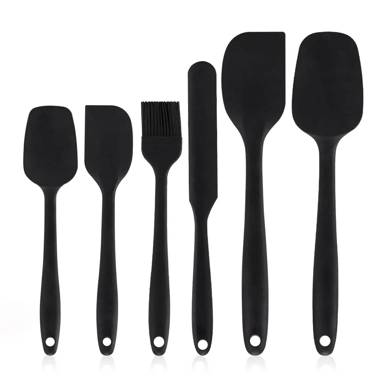 5 Espátulas de Silicone e 1 Pincel, conjunto  - Haustter
