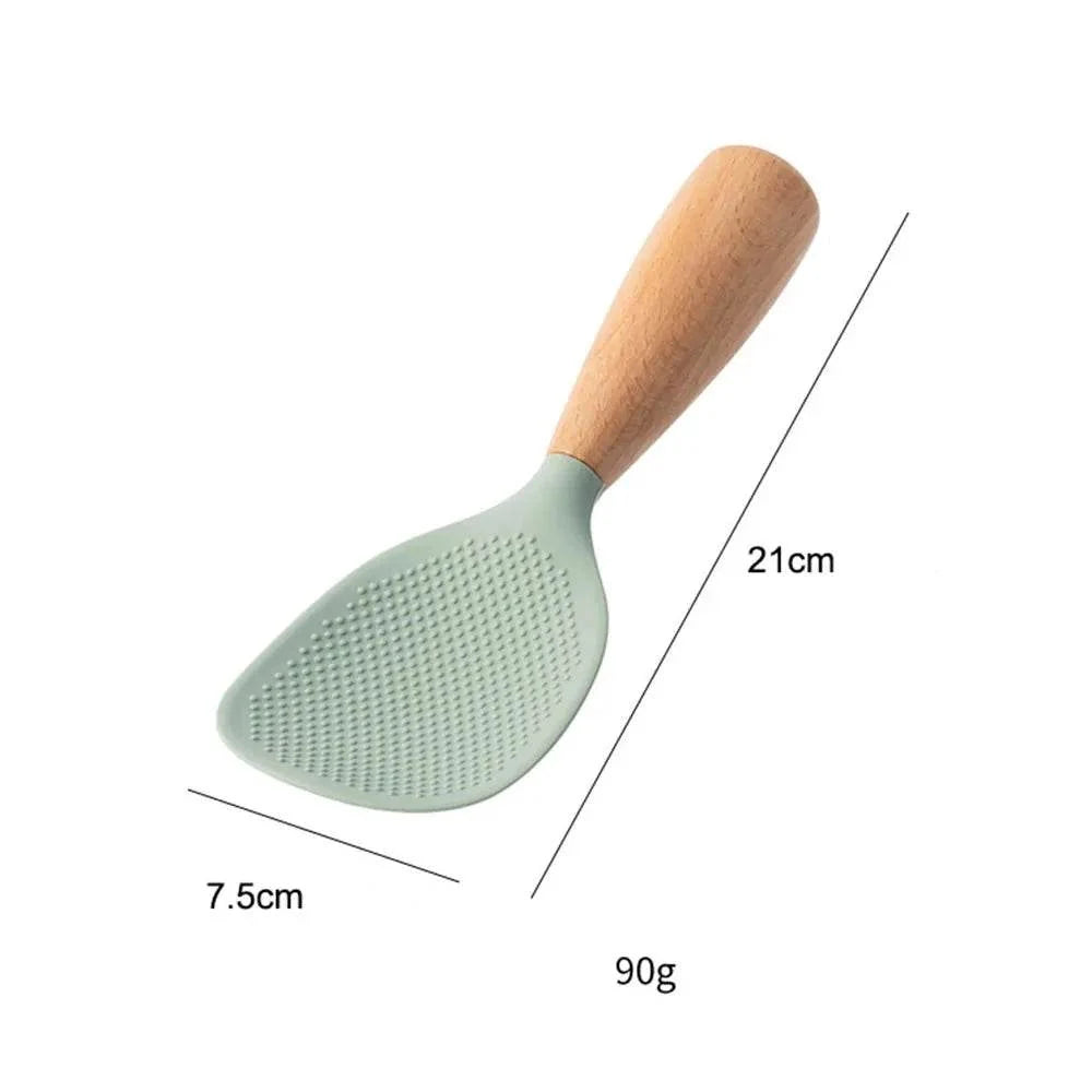 Colher de Silicone para Arroz com Cabo de Madeira para Panelas Antiaderentes | Haustter