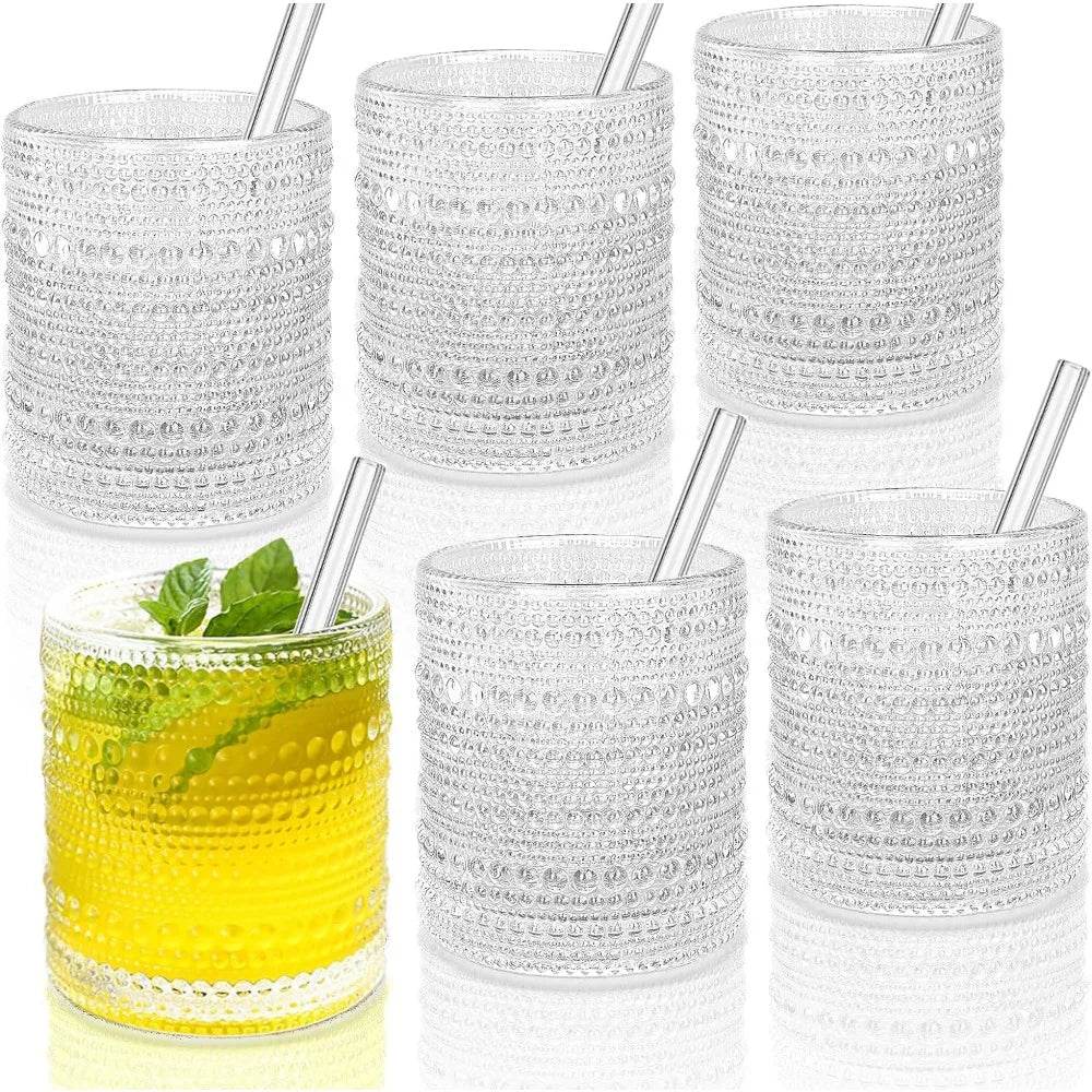 Conjunto de 6 Copos Vintage com Relevo 300ml - Haustter