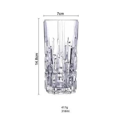 Copo de Vidro com Design Geométrico para Whisky ou Água - Haustter